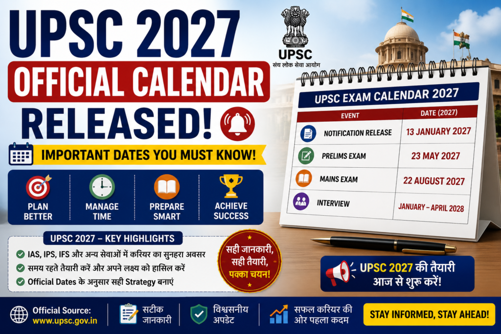 UPSC Calendar 2027