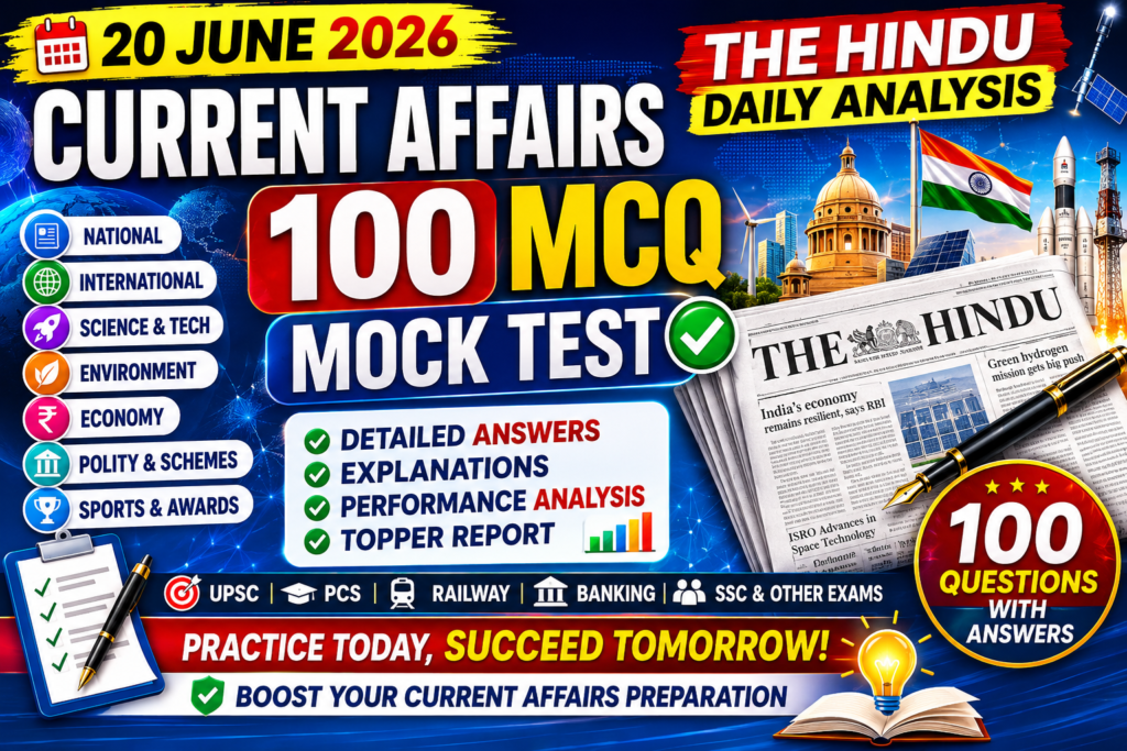 100 Current Affairs MCQ Test 2026
