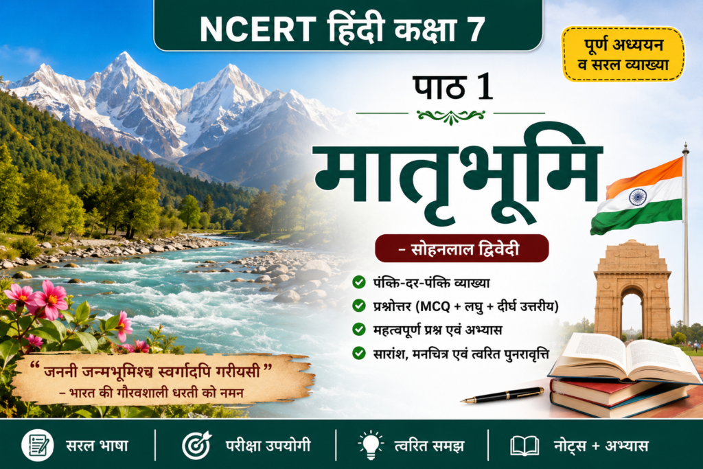 मातृभूमि Class 6 Hindi Chapter 1 Notes