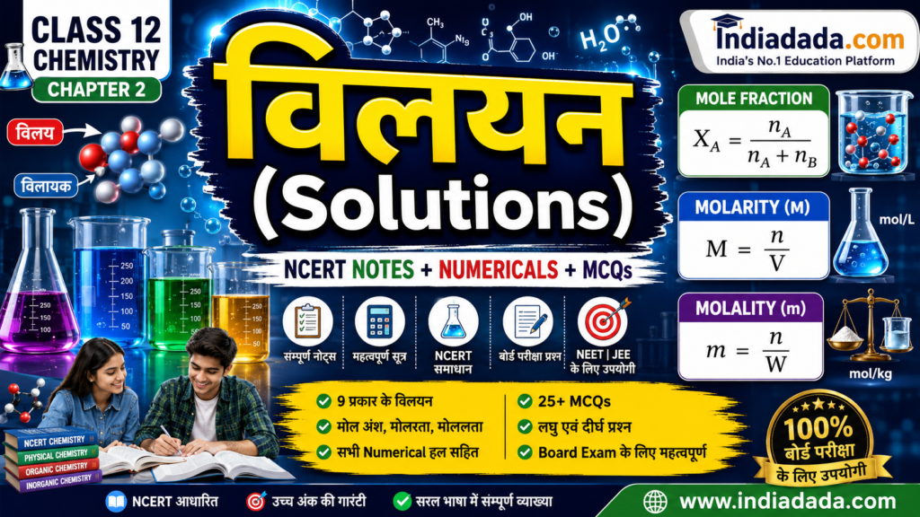 विलयन Notes Class 12 Chemistry