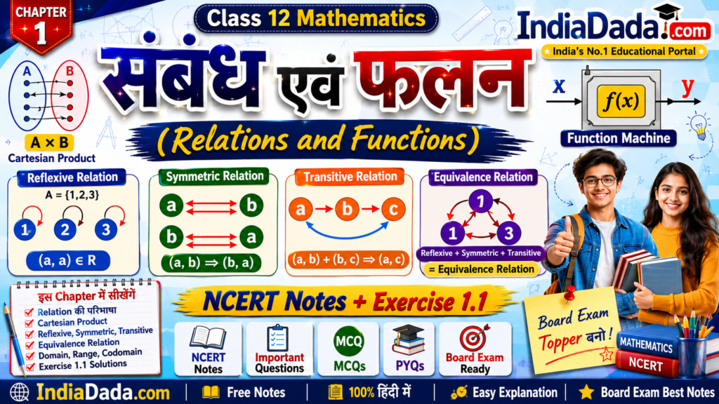 संबंध एवं फलन Notes Class 12 Maths