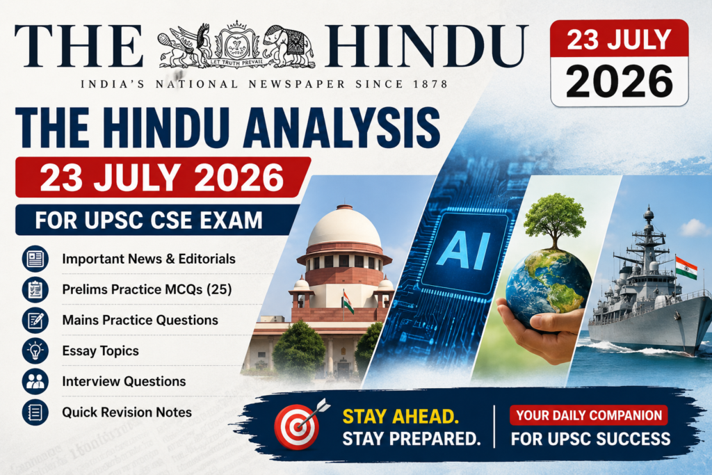 The Hindu Analysis 23 July 2026